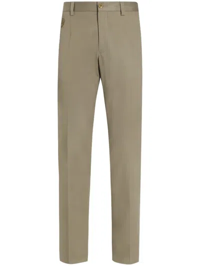 DOLCE & GABBANA LOGO-EMBROIDERED TROUSERS
