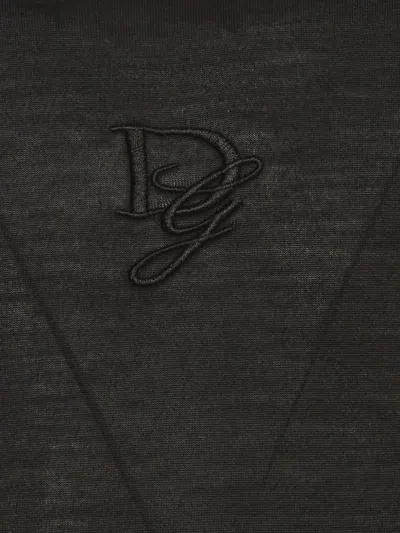 Pre-owned Dolce & Gabbana Logo Embroidered T-shirt In Black