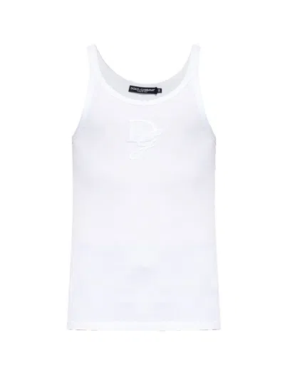 Dolce & Gabbana Logo-embroidered Vest In White