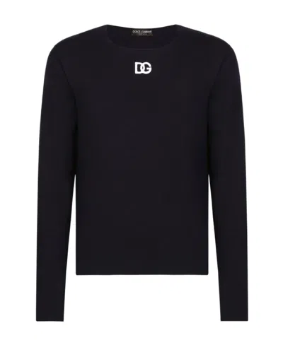 DOLCE & GABBANA DOLCE  GABBANA DG EMBROIDERED CREWNECK JUMPER