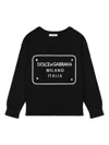 Dolce & Gabbana Boy's Oversized Logo-print Sweatshirt In Black