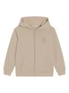 Dolce & Gabbana Logo-embroidered Zip-up Hoodie In Brown