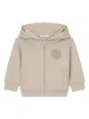 Dolce & Gabbana Logo-embroidered Zip-up Hoodie In Neutrals
