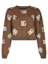 DOLCE & GABBANA LOGO EMBROIDERY CROPPED SWEATER