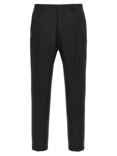 Dolce & Gabbana Men Logo Embroidery Pants In Black