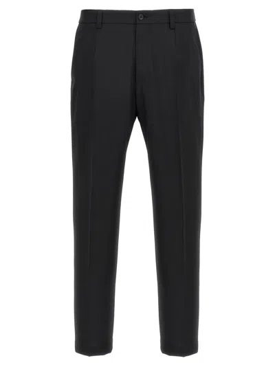 Dolce & Gabbana Logo Embroidery Pants In Black