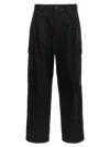 Dolce & Gabbana Single-pleated Cargo Pants With Embroidered Monogram In Black
