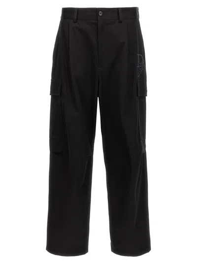 Dolce & Gabbana Stretch Cotton Cargo Pants For Men/w In Black