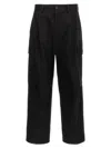 Dolce & Gabbana Single-pleated Cargo Pants With Embroidered Monogram In Black