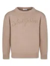 Dolce & Gabbana Beige Sweat For Boy With Logo In Neutrals