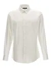 Dolce & Gabbana White Shirt With Classic Collar And Dropped Shoulders In Neutral