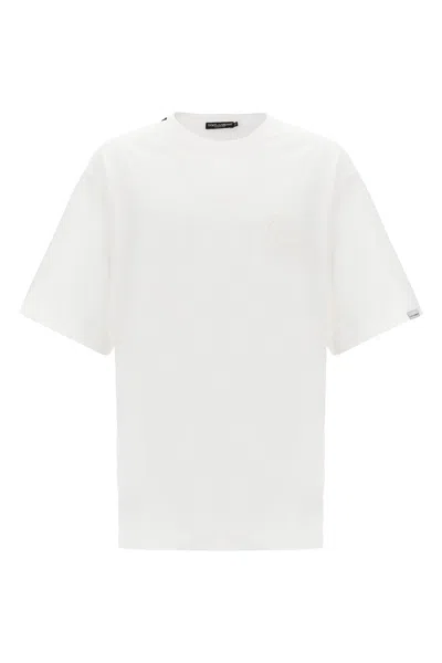 Dolce & Gabbana Dolce&gabbana White T-shirt With Logo Embroidery
