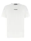 Dolce & Gabbana White Crewneck T-shirt With Signature Logo In Cotton Man In Neutral
