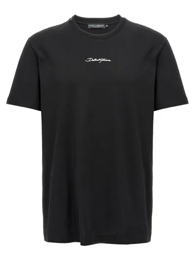 Dolce & Gabbana Logo Embroidery T-shirt In Black