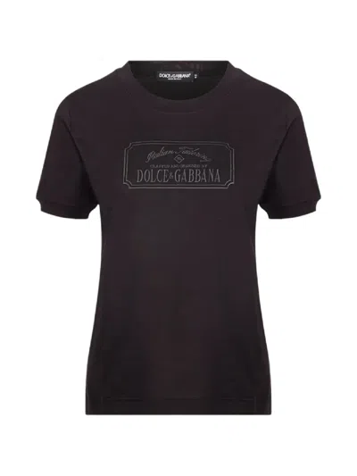 Dolce & Gabbana Logo-embroidery T-shirt In Black