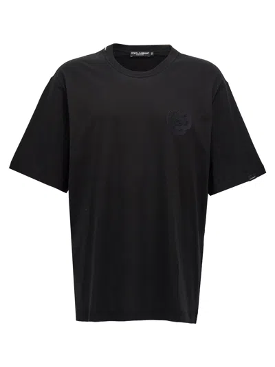 Dolce & Gabbana Logo Embroidery T-shirt In Black