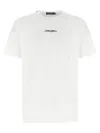 Dolce & Gabbana White Crewneck T-shirt With Signature Logo In Cotton Man In White