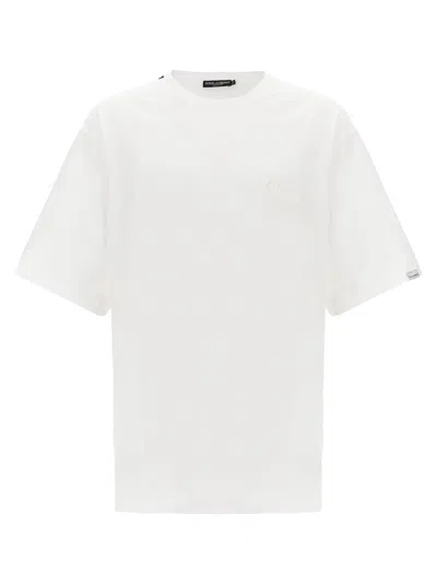 Dolce & Gabbana Dolce&gabbana White T-shirt With Logo Embroidery