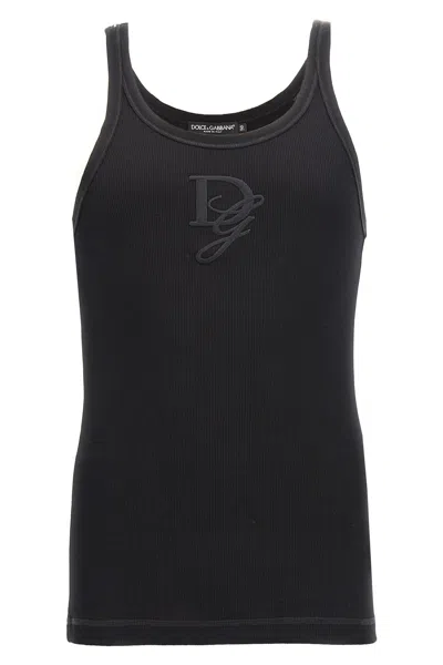 DOLCE & GABBANA DOLCE & GABBANA LOGO EMBROIDERY TANK TOP