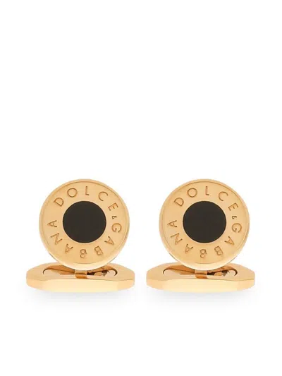 Dolce & Gabbana Logo-engraved Cufflinks In Gold