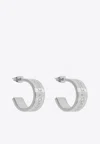 Dolce & Gabbana Logo Engraved Hoop Earrings In Silver
