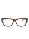 Dolce & Gabbana Logo Engraved Rectangle-frame Glasses In Braun