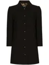 Dolce & Gabbana Logo-engraved Single-breasted Coat In Black