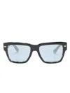 Dolce & Gabbana Logo-engraved Square-frame Sunglasses In Black