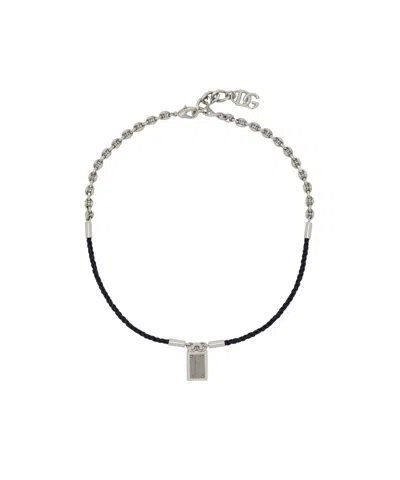 Dolce & Gabbana Logo-engraved Statement-pendant Necklace In Yellow