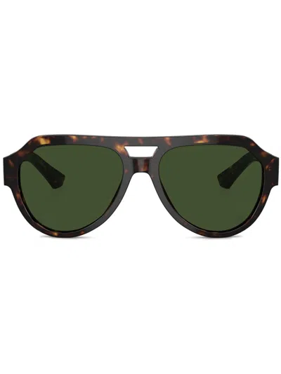 Dolce & Gabbana Logo-engraved Sunglasses In Brown