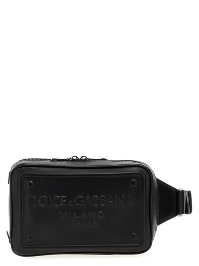 Dolce & Gabbana Raised-logo Belt Bag In Black