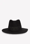 Dolce & Gabbana Logo Fedora Hat In Lapin Felt In Black