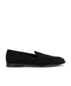 Dolce & Gabbana 'vivaldi' Black Loafers With All-over Logo Lettering In Black