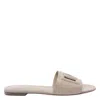 Dolce & Gabbana Logo Flat Sandals In Gray