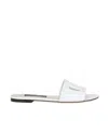 Dolce & Gabbana Leather Dg Millennials Slides In White