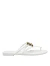 Dolce & Gabbana Women White Thong Sandals With Logo Plaque On The Front In Rubber Woman In White