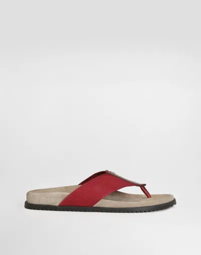 Dolce & Gabbana Logo Flip Flops In Multi