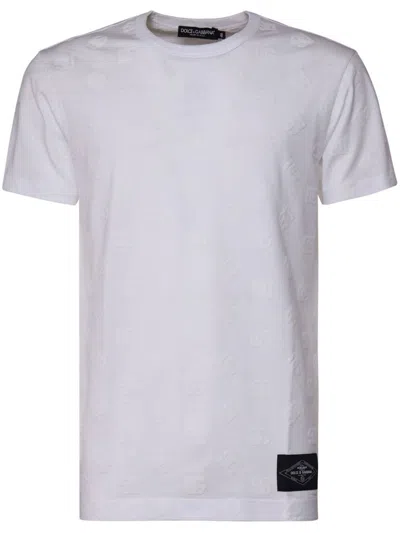 DOLCE & GABBANA LOGO-FLOCKED COTTON T-SHIRT
