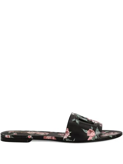 DOLCE & GABBANA LOGO FLORAL PRINT SLIDES