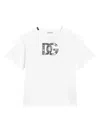 Dolce & Gabbana Short-sleeved T-shirt With Embossed Dg Majolica-print Logo In White