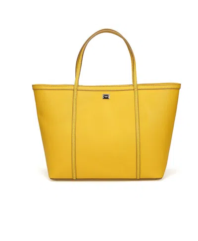 Dolce & Gabbana Logo Handbag In Yellow