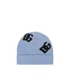 Dolce & Gabbana Wool Jacquard Hat With Dg Logo In Light Blue