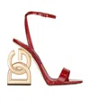 Dolce & Gabbana 105mm Patent Iconic Dg Heel Sandals In Nude