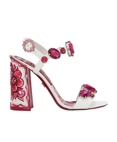 Dolce & Gabbana Keira Crystal Embellished Block Heel Platform Sandal In Multi