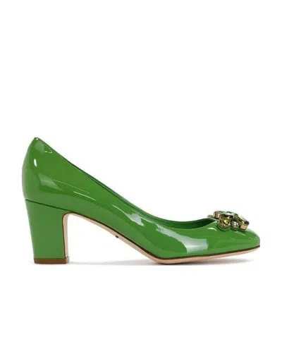 Dolce & Gabbana Logo High Heels In Green