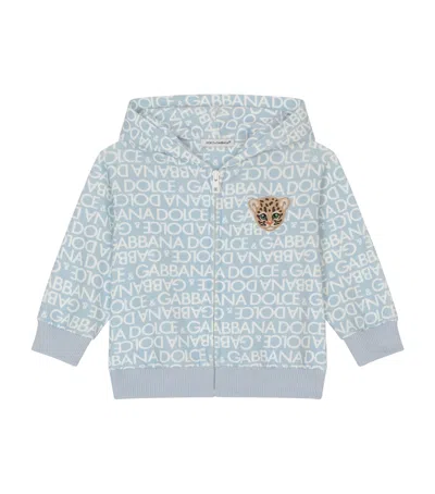 Dolce & Gabbana Kids' Logo Hoodie In Blue