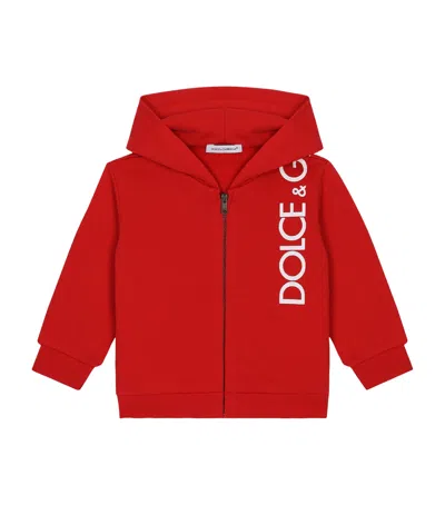 Dolce & Gabbana Kids' Logo Hoodie In Red