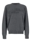 Dolce & Gabbana Grey Crewneck Logo Sweater In Gray