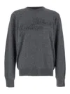 Dolce & Gabbana Grey Crewneck Logo Sweater In Gray
