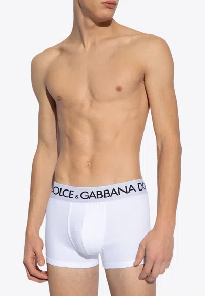 DOLCE & GABBANA LOGO-INLAY ELASTIC BOXERS